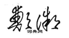 骆恒光郑微草书个性签名怎么写