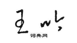 骆恒光王吟草书个性签名怎么写