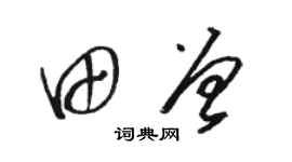 骆恒光田曾草书个性签名怎么写