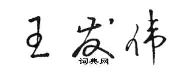 骆恒光王发伟草书个性签名怎么写