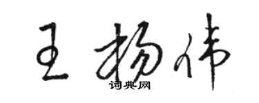 骆恒光王杨伟草书个性签名怎么写
