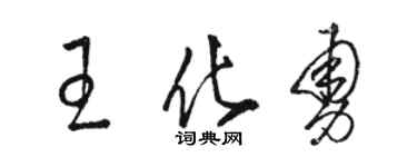 骆恒光王化勇草书个性签名怎么写