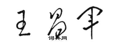 骆恒光王昌军草书个性签名怎么写