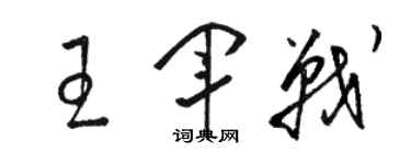 骆恒光王军战草书个性签名怎么写
