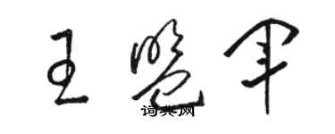 骆恒光王盟军草书个性签名怎么写