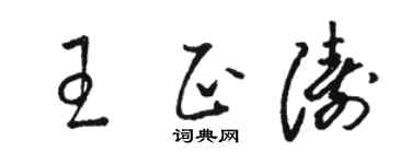 骆恒光王正涛草书个性签名怎么写