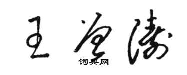 骆恒光王曾涛草书个性签名怎么写