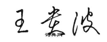 骆恒光王贵波草书个性签名怎么写