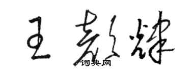 骆恒光王颜辉草书个性签名怎么写