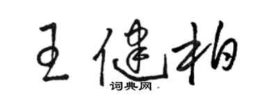 骆恒光王健柏草书个性签名怎么写