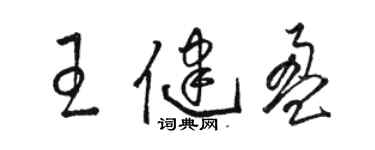 骆恒光王健盈草书个性签名怎么写
