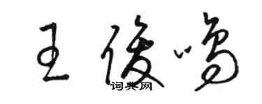 骆恒光王俊鸣草书个性签名怎么写