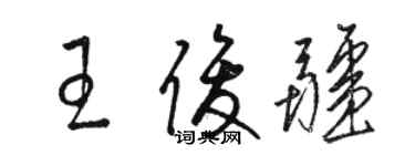 骆恒光王俊疆草书个性签名怎么写