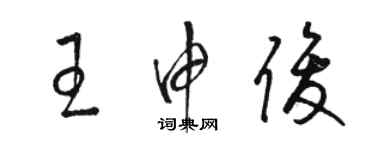 骆恒光王申俊草书个性签名怎么写