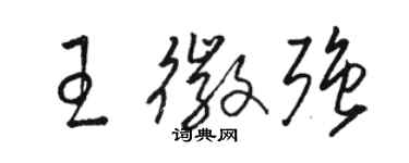 骆恒光王徽强草书个性签名怎么写