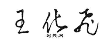 骆恒光王化飞草书个性签名怎么写
