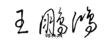 骆恒光王鹏鸿草书个性签名怎么写