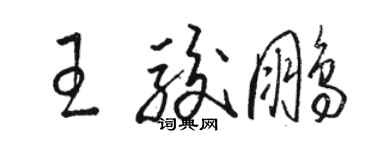 骆恒光王骏鹏草书个性签名怎么写