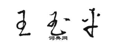 骆恒光王玉平草书个性签名怎么写