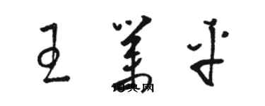 骆恒光王业平草书个性签名怎么写