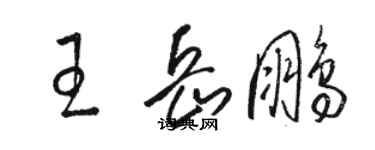 骆恒光王岳鹏草书个性签名怎么写