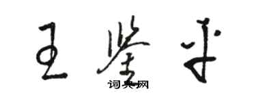 骆恒光王鉴平草书个性签名怎么写