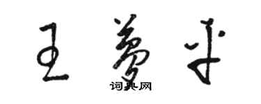 骆恒光王梦平草书个性签名怎么写