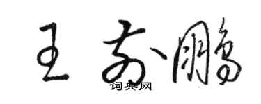 骆恒光王前鹏草书个性签名怎么写
