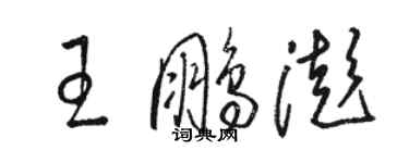 骆恒光王鹏澎草书个性签名怎么写