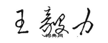 骆恒光王毅力草书个性签名怎么写