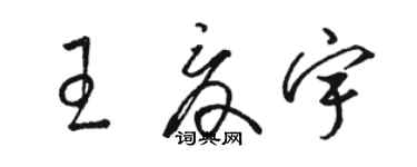 骆恒光王夏宇草书个性签名怎么写