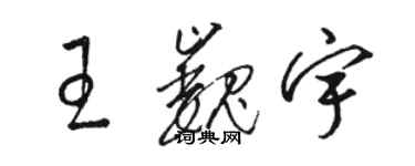 骆恒光王巍宇草书个性签名怎么写