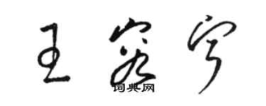 骆恒光王容宁草书个性签名怎么写
