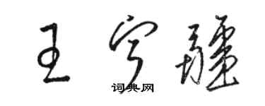 骆恒光王宁疆草书个性签名怎么写