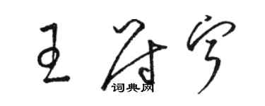 骆恒光王尉宁草书个性签名怎么写