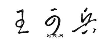 骆恒光王可兵草书个性签名怎么写