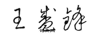 骆恒光王盛锋草书个性签名怎么写