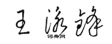 骆恒光王泳锋草书个性签名怎么写