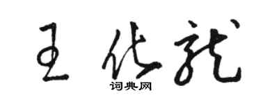 骆恒光王化龙草书个性签名怎么写
