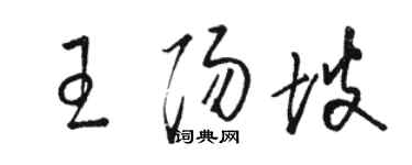 骆恒光王阳坡草书个性签名怎么写