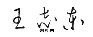 骆恒光王志东草书个性签名怎么写