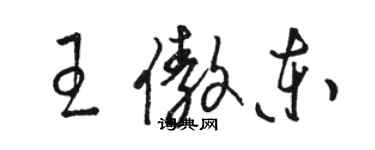 骆恒光王傲东草书个性签名怎么写
