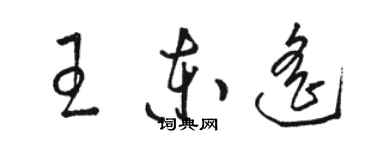 骆恒光王东遥草书个性签名怎么写