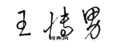 骆恒光王博男草书个性签名怎么写