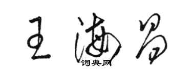 骆恒光王海昌草书个性签名怎么写