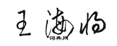 骆恒光王海将草书个性签名怎么写