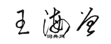 骆恒光王海曾草书个性签名怎么写