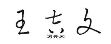 骆恒光王吉文草书个性签名怎么写