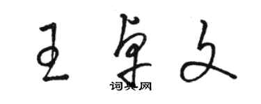 骆恒光王卓文草书个性签名怎么写