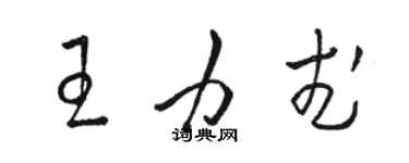 骆恒光王力武草书个性签名怎么写